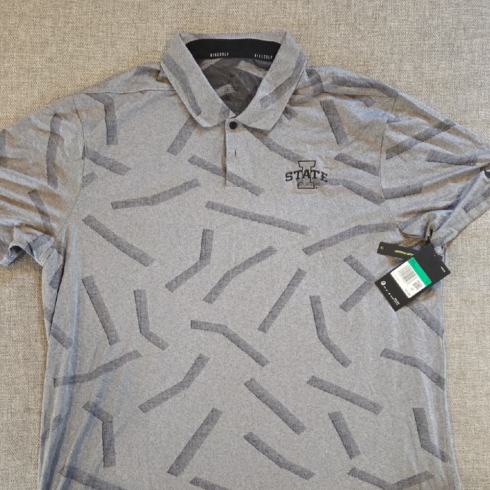 Iowa State Nike Grey Golf Elite Patterned Polo
